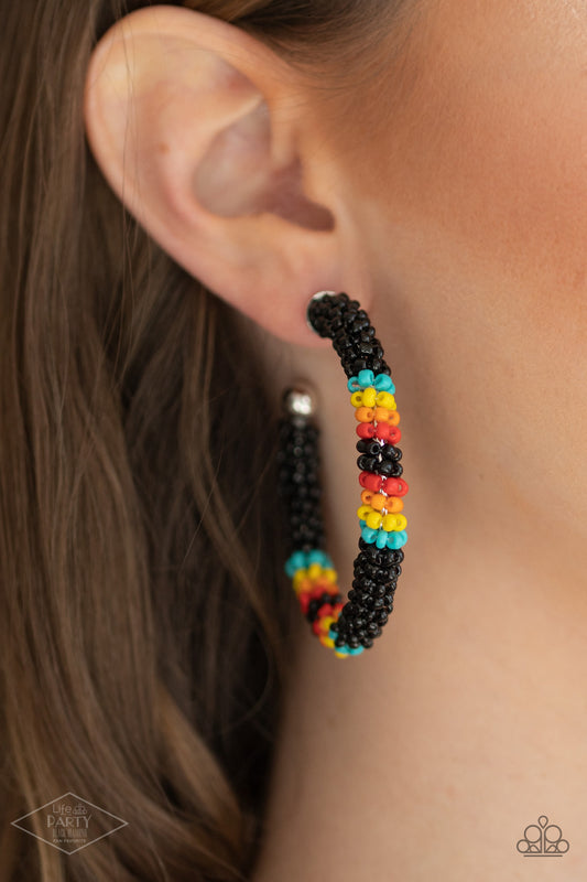 Pendientes negros con cuentas Bodaciously