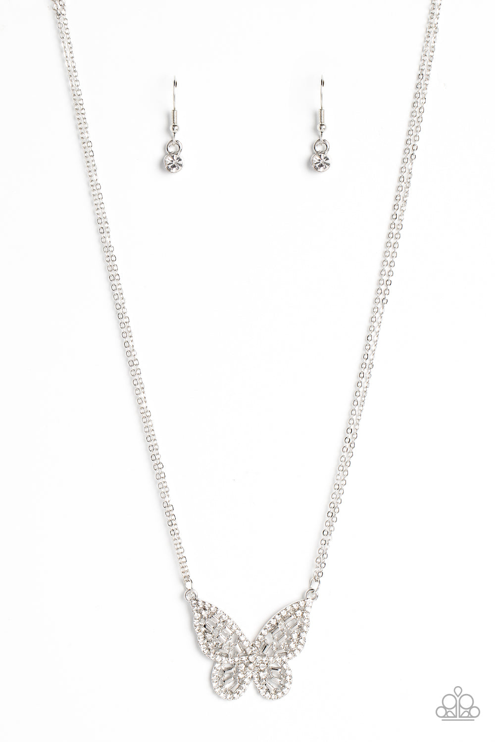 Baroque Butterfly - White necklace