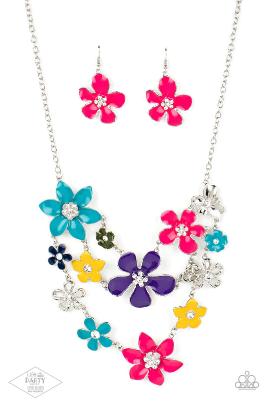ZI COLLECTION 2013 MULTI FLOWER NECKLACE & EARRING SET