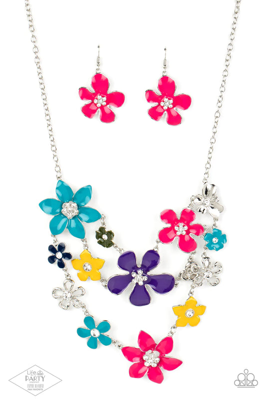 COLECCIÓN ZI 2013 CONJUNTO DE COLLAR Y PENDIENTES MULTIFLOR