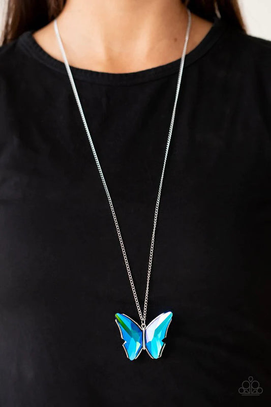 The social butterfly effect blue necklace