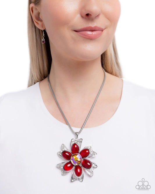 Floral Figurehead red necklace