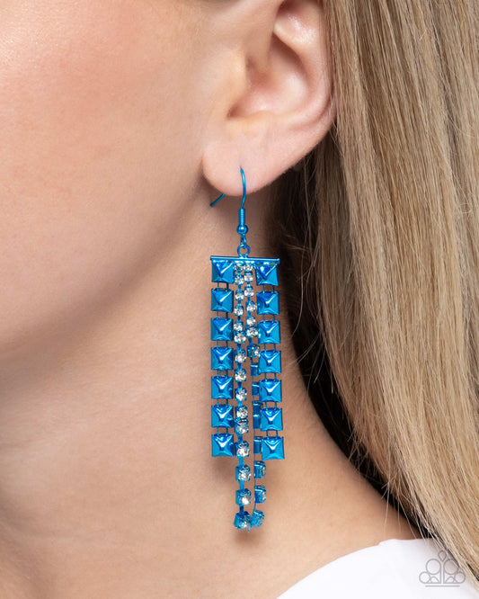 Forceful Fringe - Blue earrings