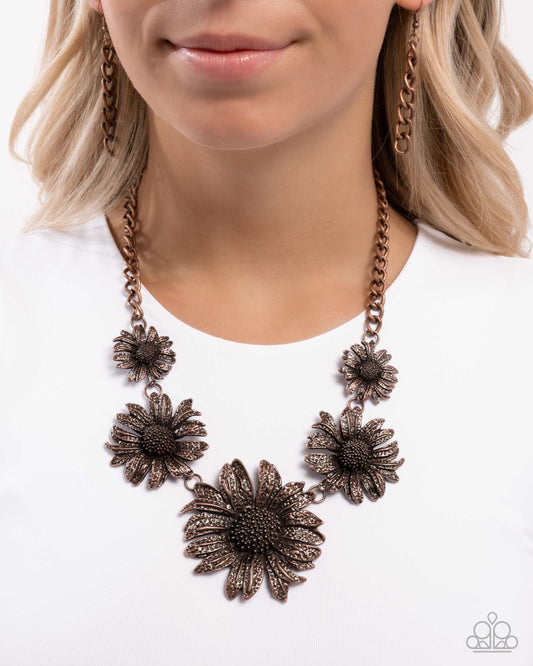 Sunflower Spring - Copper necklace