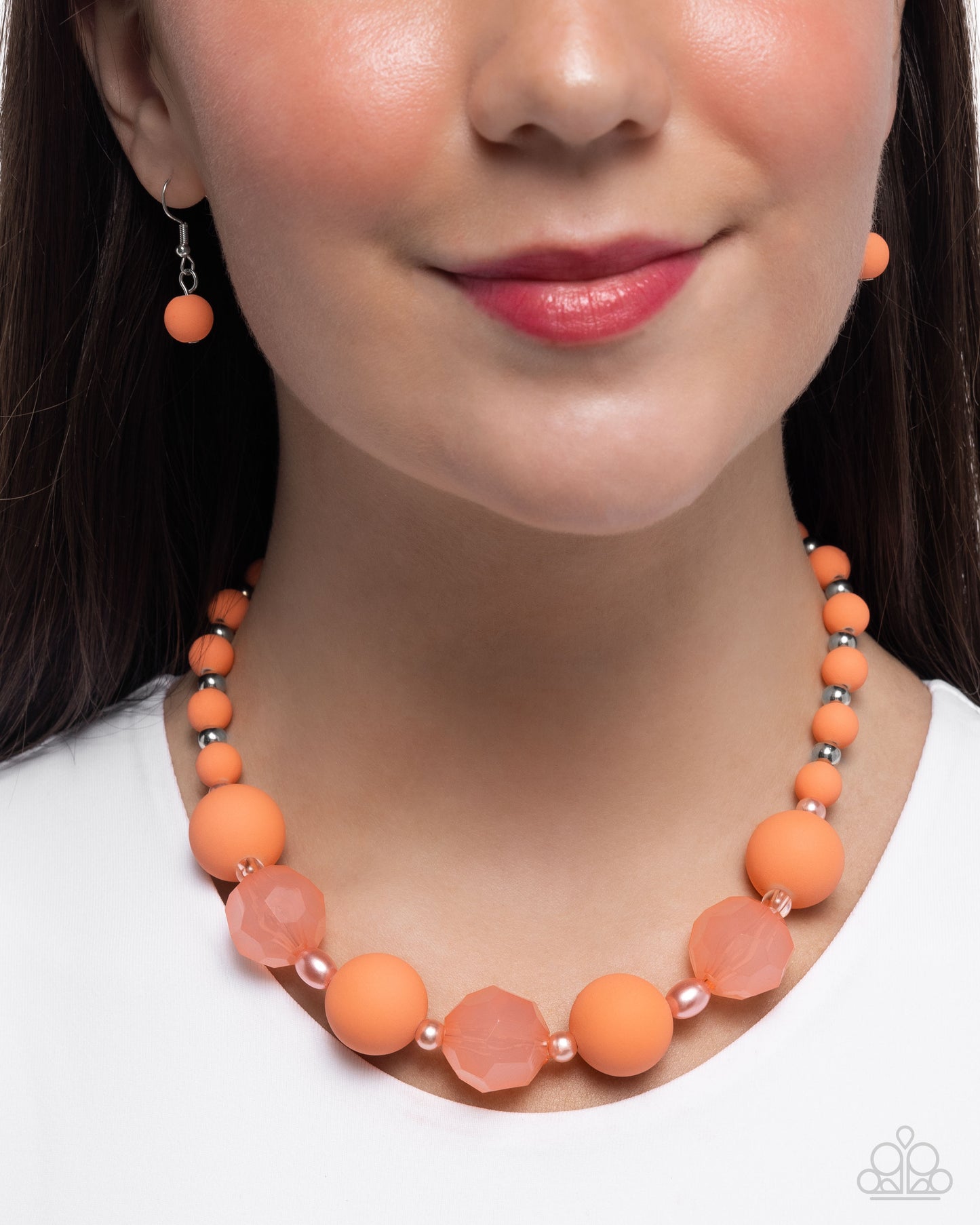 Suddenly Slanted - Orange necklace