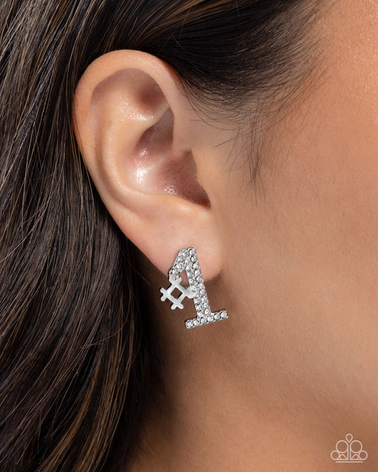 Were Number One, Youre Number Two - White earrings