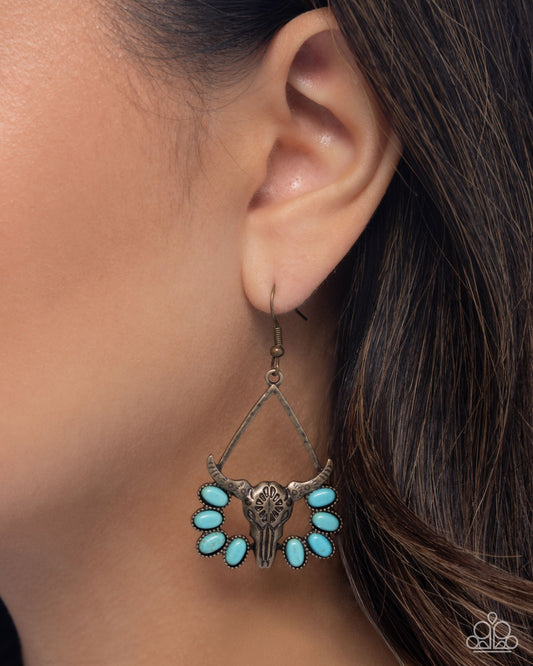 Western Whirlwind - Brass earrings