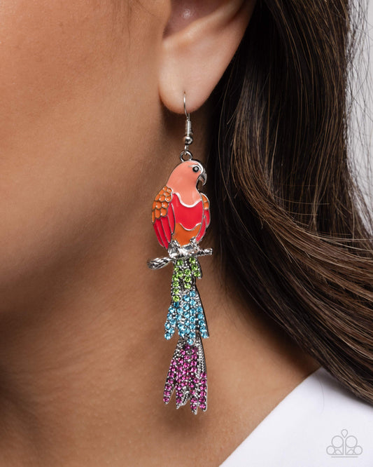 Parrot Pull - Orange earrings
