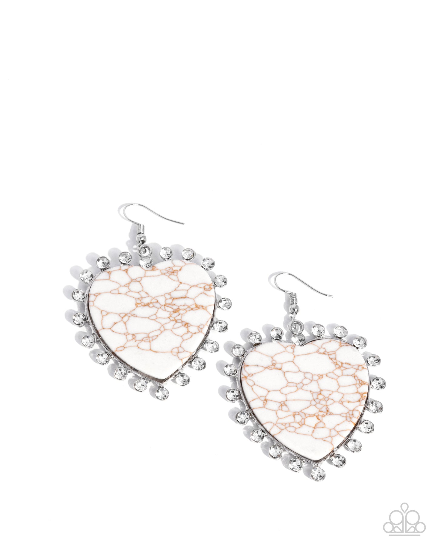 Dazzling Damsel - White earrings