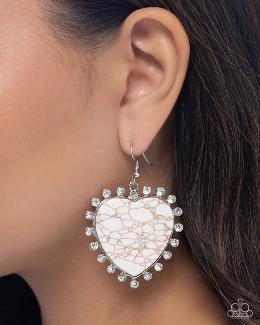 Dazzling Damsel - White earrings