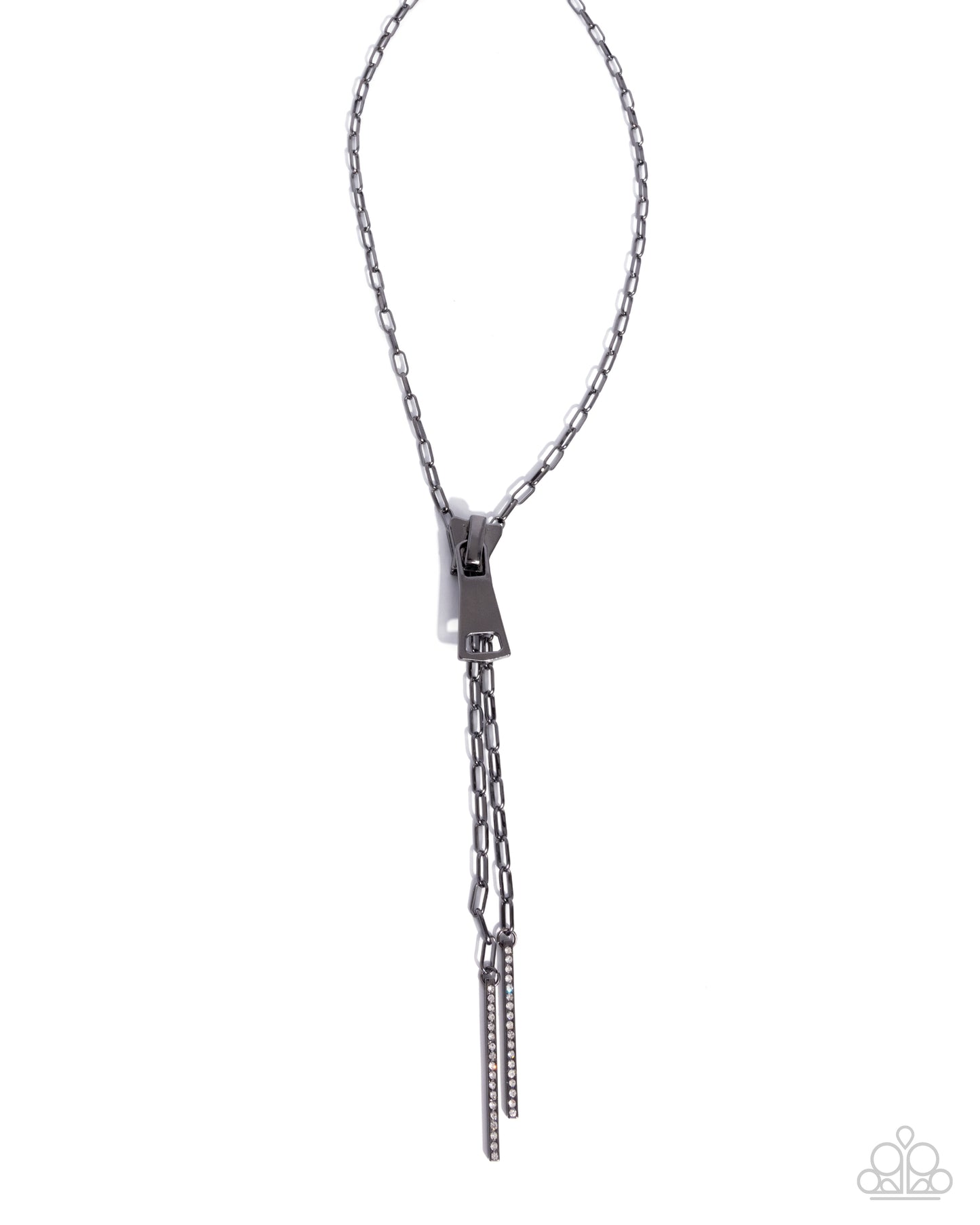 Zipper Zeal - Black necklace