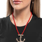 Anchored Allure - Red necklace