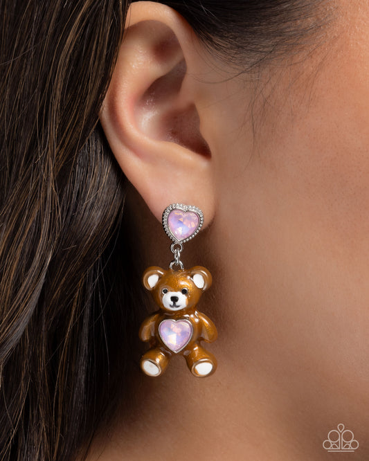 Traditional Teddy - Pink earrings