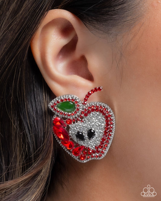 Apple for the Teacher - Red earrings