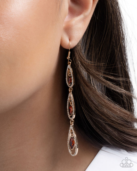 Teardrop Tenure - Brown earrings