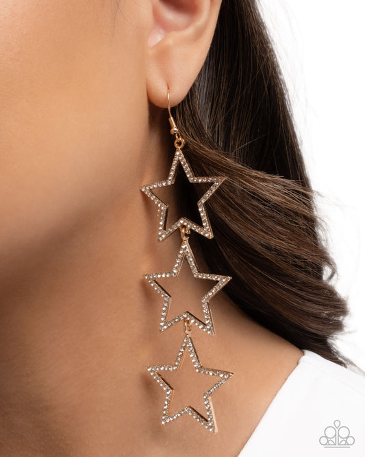Star-Crossed Success - Gold earrings