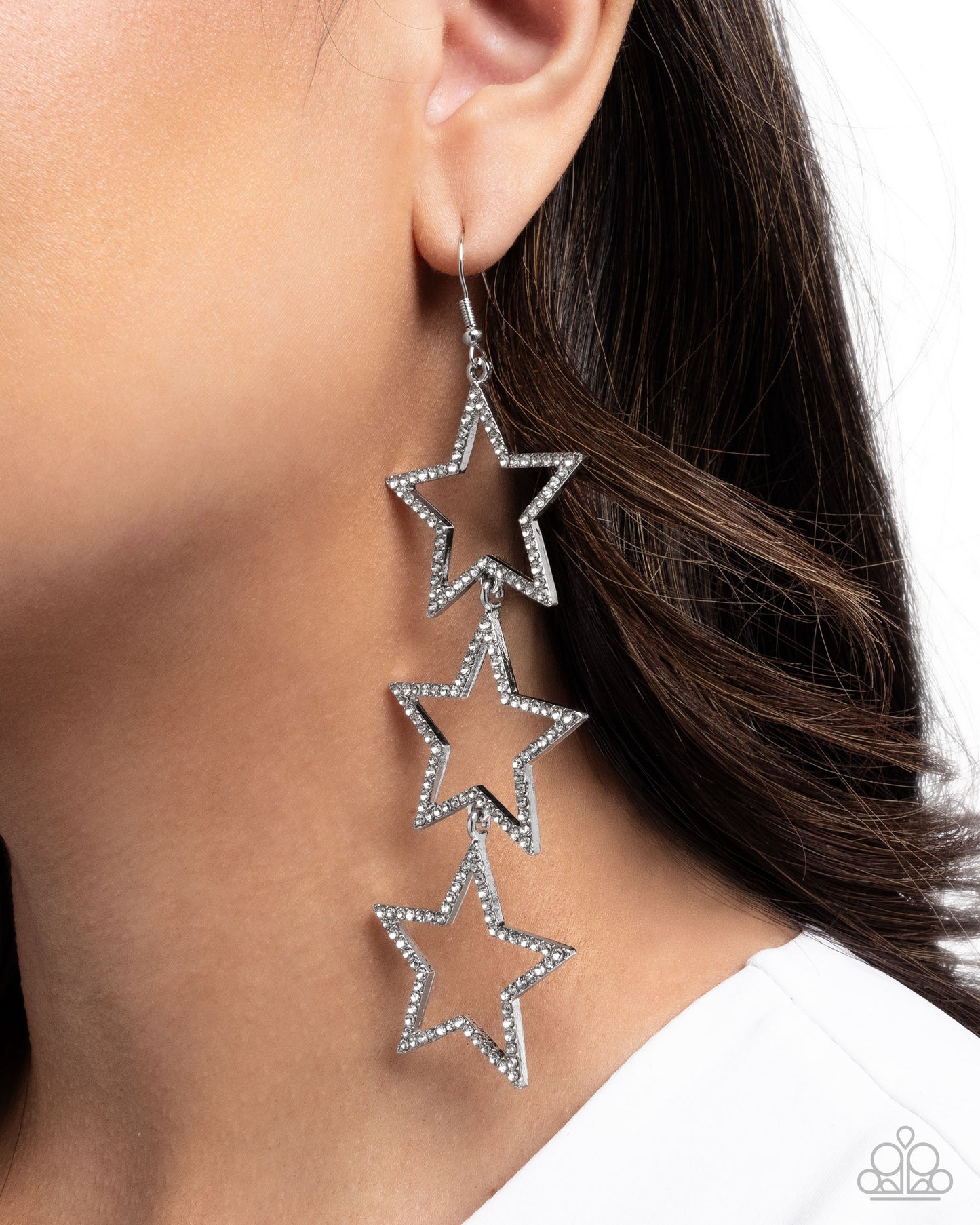 Star-Crossed Success - White earrings