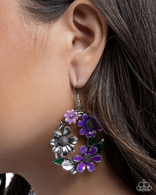 Wreathed Weekday - Purple earrings