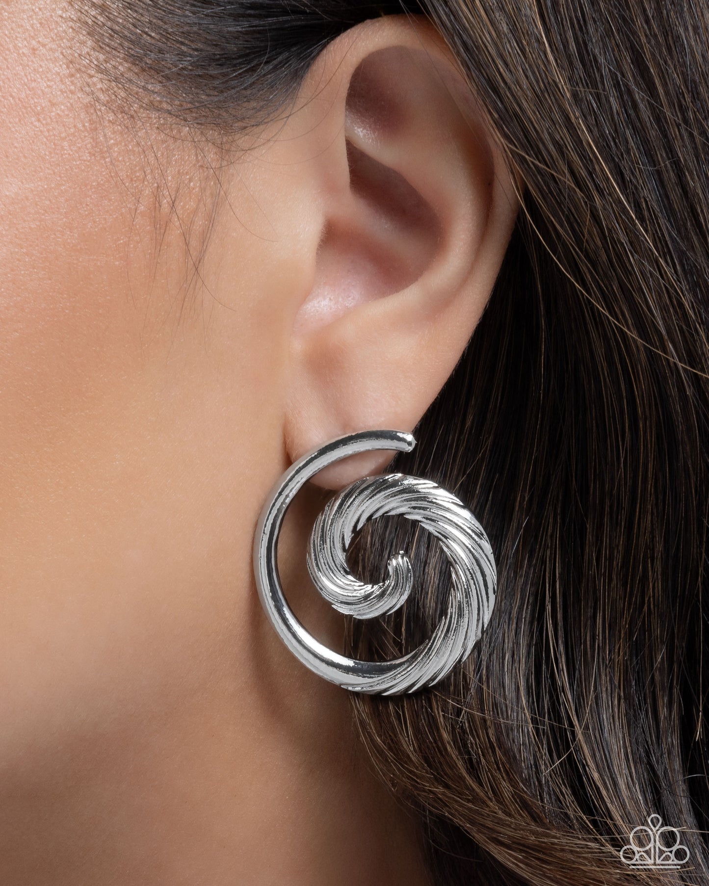 Spiral Silhouette - Silver earrings