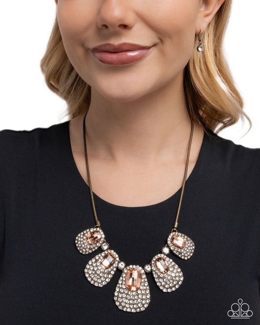 Oval Ovation - Brass necklace