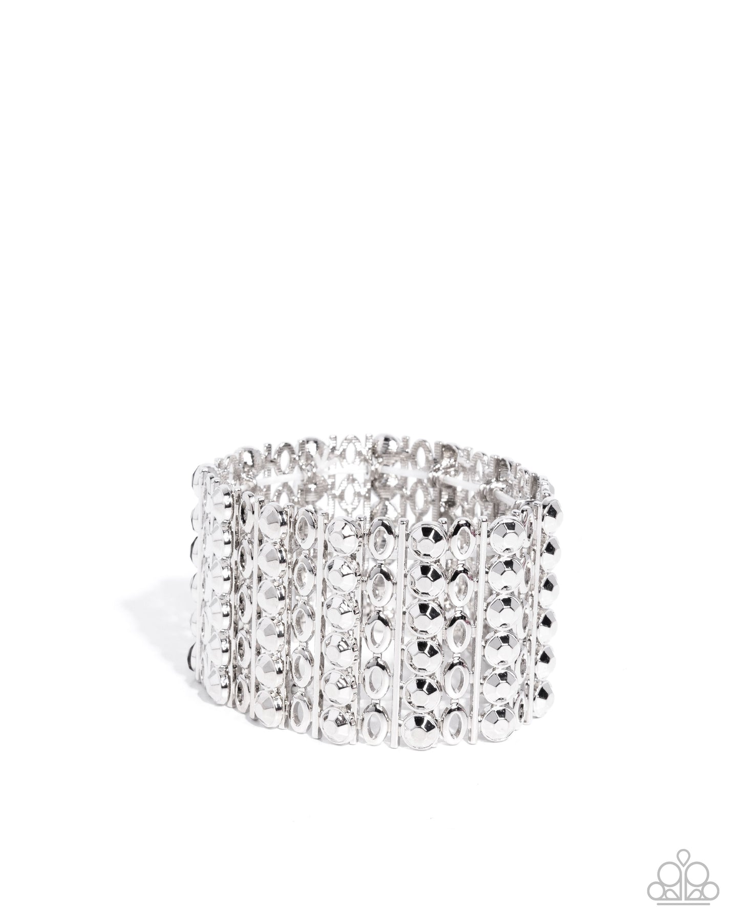 Reflective Rows - Silver bracelet