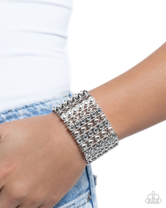 Reflective Rows - Silver bracelet