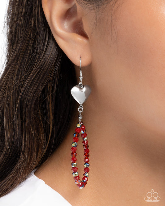 Treasured Teardrops - Red earrings