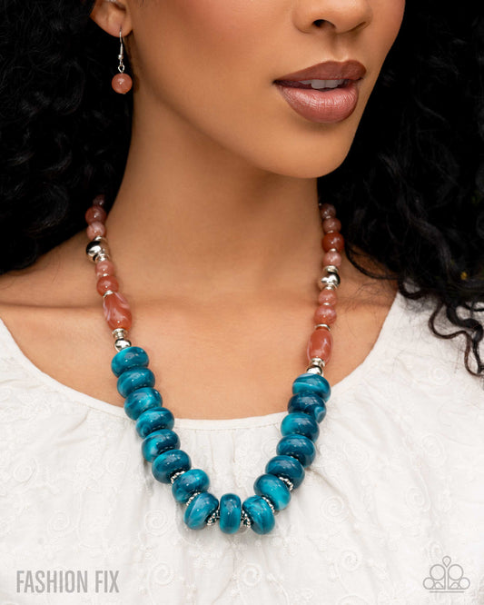 Bubbly Broadcast - Blue necklace