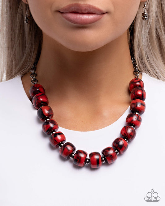 Swirled Serenity - Red necklace