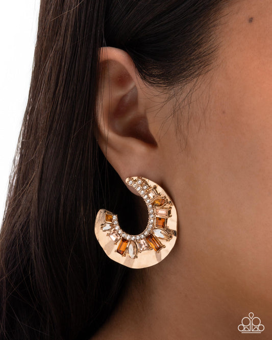 Crimped Color - Brown earrings -coming soon