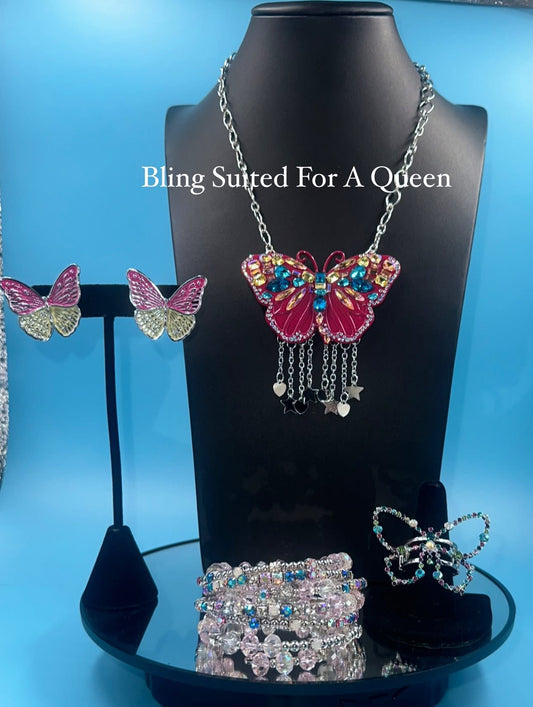Set it up with Lola- butterflies pink