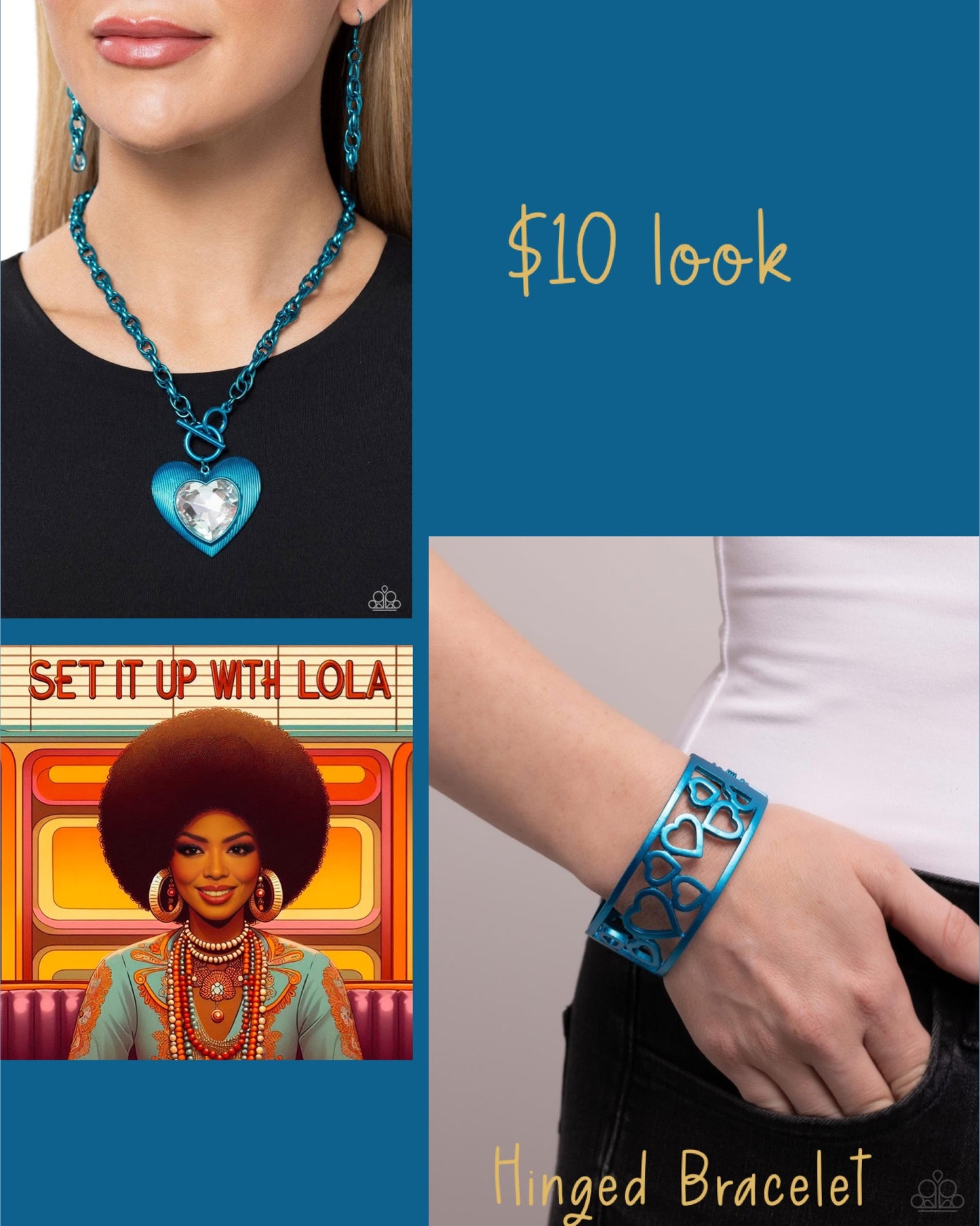 Set it up with Lola- blue heart