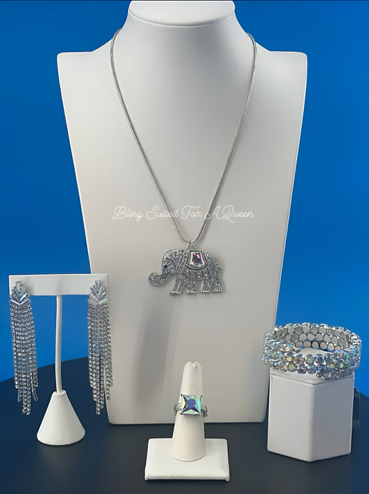 Iridescent elephant-set it up with Lola