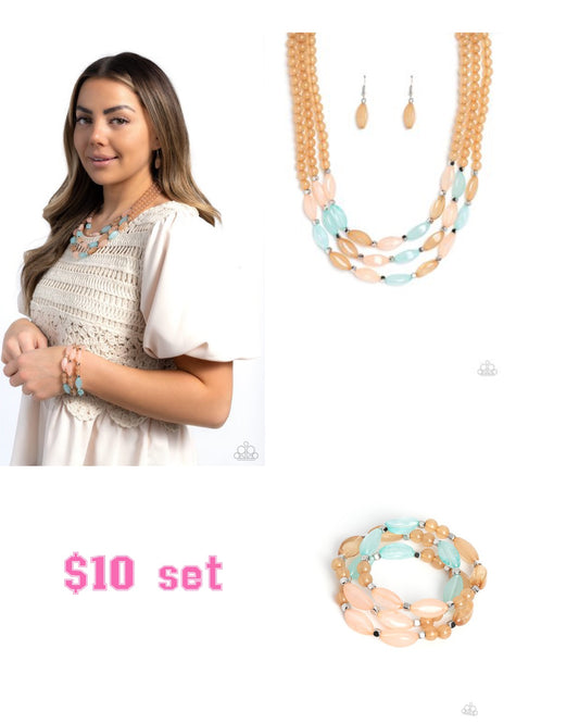 I bead you now multi necklace and bracelet set