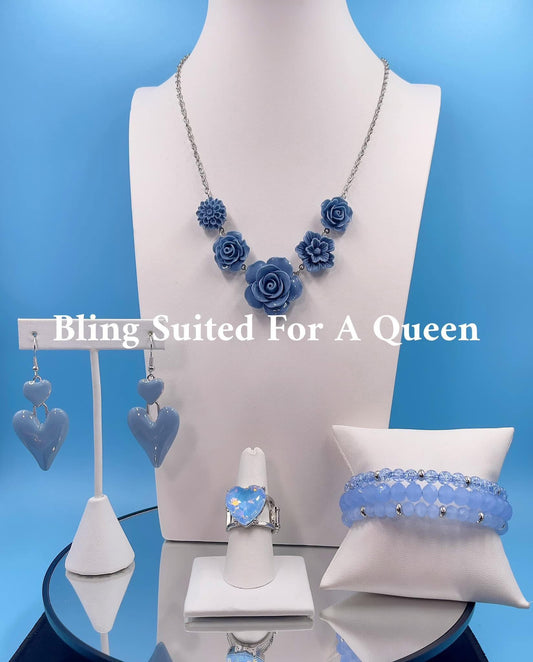 Set it up with Lola-Blue heart and flower