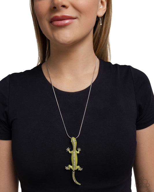 Salamander Statement green necklace