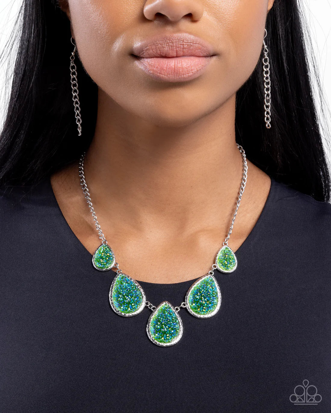 Geode Gamut Green/multi necklace