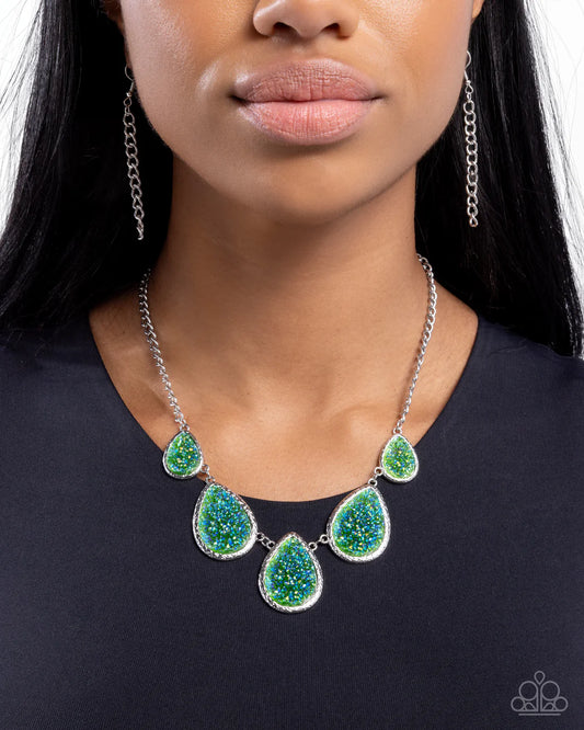 Geode Gamut Green/multi necklace