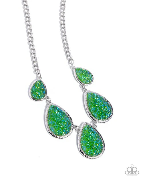 Geode Gamut Green/multi necklace