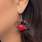 Colorful Crab - red earrings.