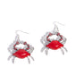 Colorful Crab - red earrings.