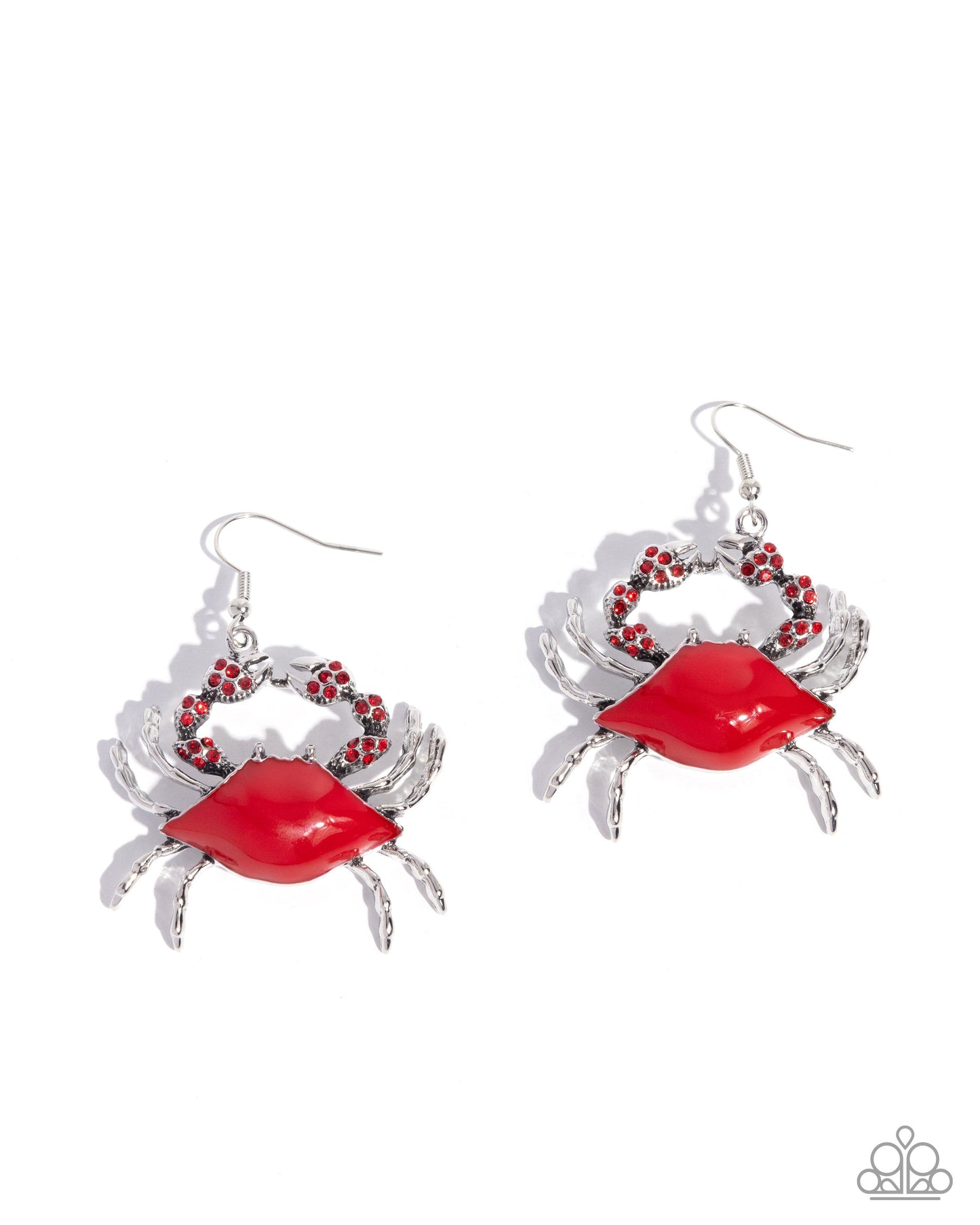 Colorful Crab - red earrings.