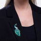 PEACOCK PEDESTAL - BLUE - BROOCH