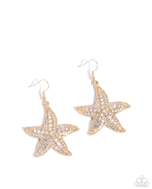 Starfish Spectacle gold earrings