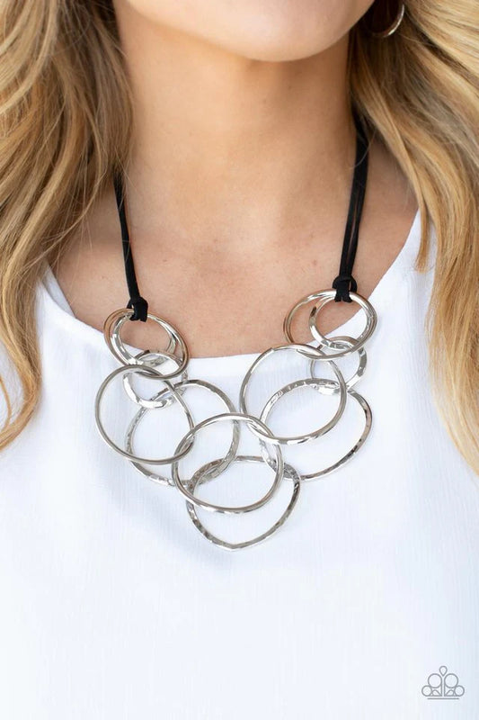 SPiralling  out of couture silver necklace