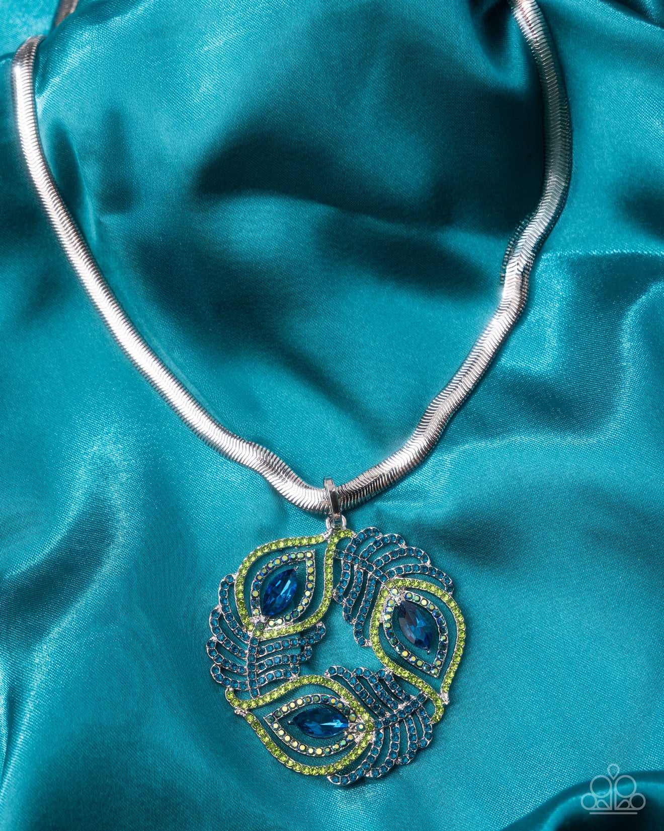 Peacock Patchwork multi necklace