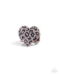 Cheetah cameo copper ring