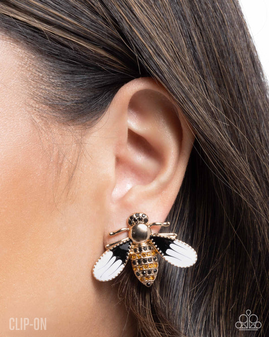 Blissful Bee-Gold earrings (clip on) coming soon