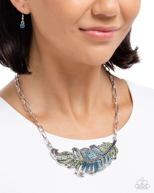 Fancy Feather blue necklace