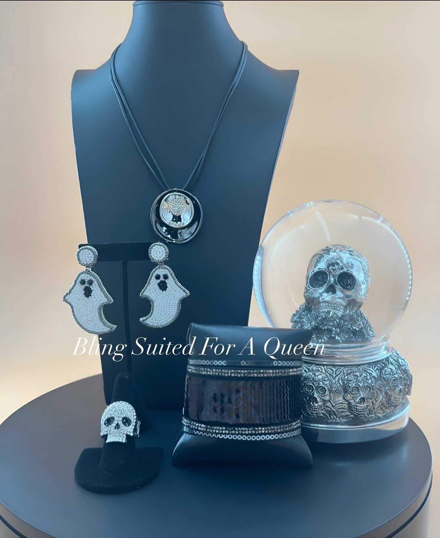 The Ghost with the most (set it up with Lola) snow globe not included 😘